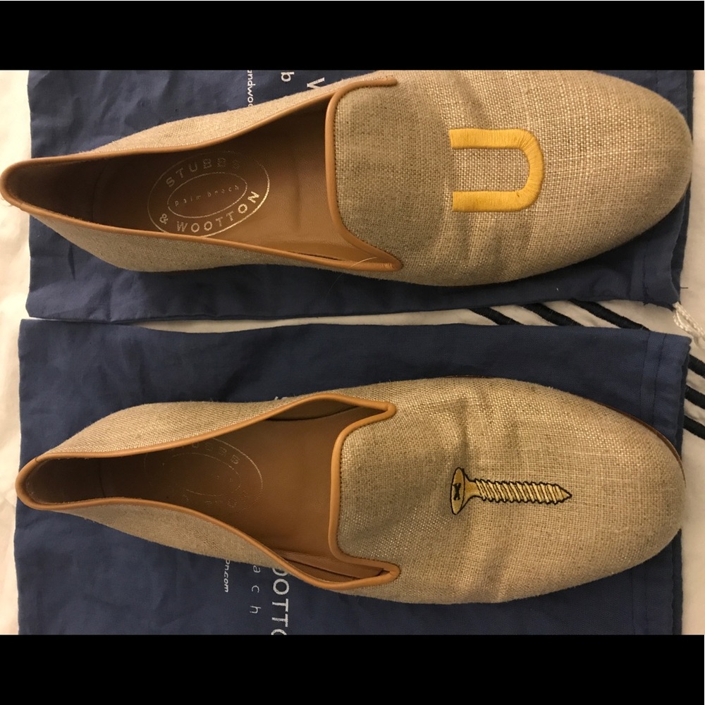 Stubbs and Wooton men 11.5 smoking slipper screw u